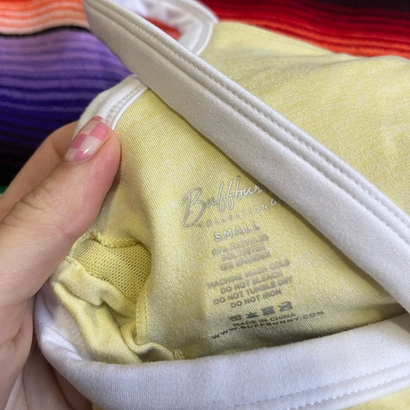 Buffbunny butter Yellow Athletic Set with White Trim - Picture 5 of 6